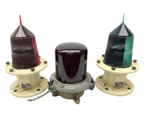 Pair of ship's port and starboard lamps and engine room emergency lamp (3)