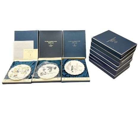 Royal Worcester limited edition painted dessert plates 'The Birds of Dorothy Doughty', each with presentation boxes