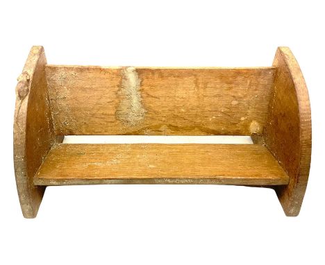 'Mouseman' oak book trough with carved mouse signature, by Robert Thompson of Kilburn