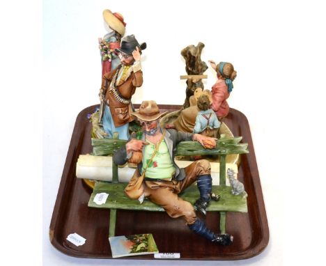 Four figural ceramic Capodimonte