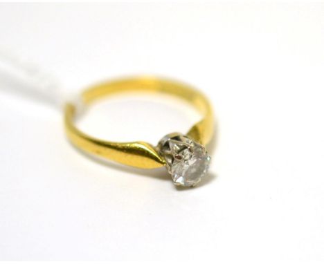 An 18ct gold diamond solitaire ring, diamond weight 0.50 carat approximately Finger size K, 2.08g gross.