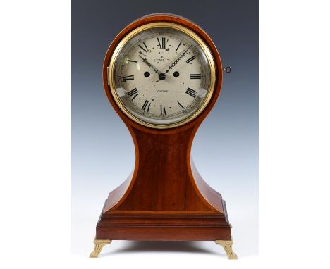 An early 19th century mantel clock, the 18 cm diameter painted dial signed Tomlin, London, with Roman numerals, fitted a twin