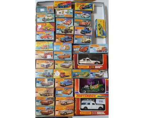 Matchbox 75 series model cars, numbers 70, 73, 58, 13, 15, 69, 10, 46, 3, 59, 3, 3, 31, 1, 38, 21, 11, 70, 12, 36, 21, 45, 39