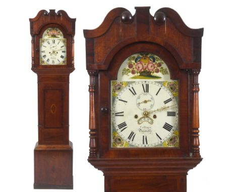 A longcase clock, the 30.5 arched square dial signed Collings Dunstable, with Roman numerals, subsidiary seconds dial and cal