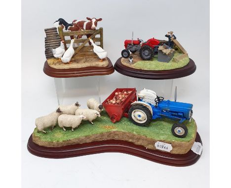 A Border Fine Arts group Spring Supplement, A20120, Repairs Required A22829, Farm Meeting A8976 all boxed, a Charolais Cow & 
