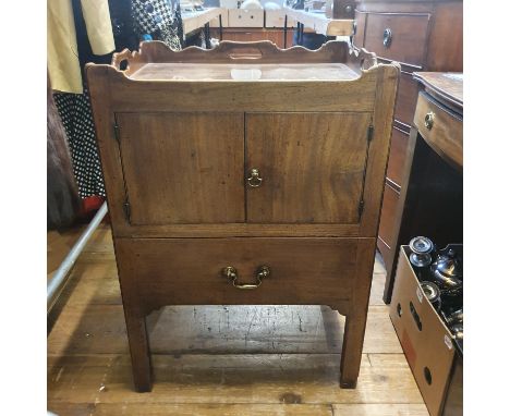 A 19th century mahogany tray top commode, converted,  56 cm wide 