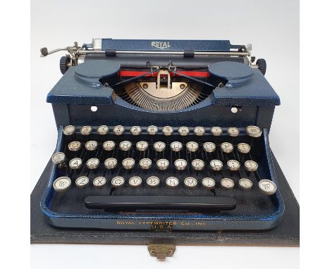A typewriter, various silver plated cutlery and other items (box) 