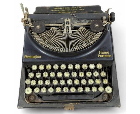 An early Remington Home Portable typewriter in case