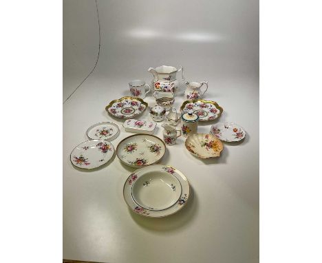A group of decorative ceramics including a Royal Worcester blush ivory scallop moulded dish, a mid 19th century Staffordshire