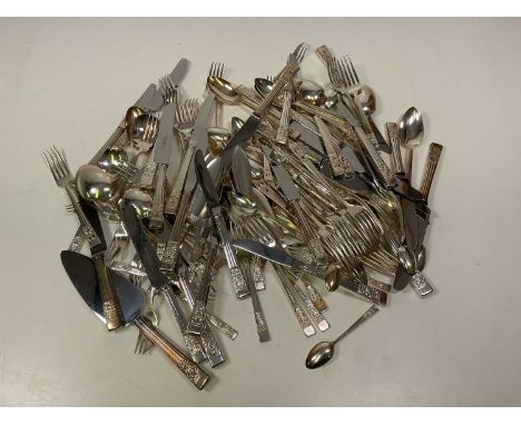 Oneida Hampton Court;  quantity of silver plate flatware.