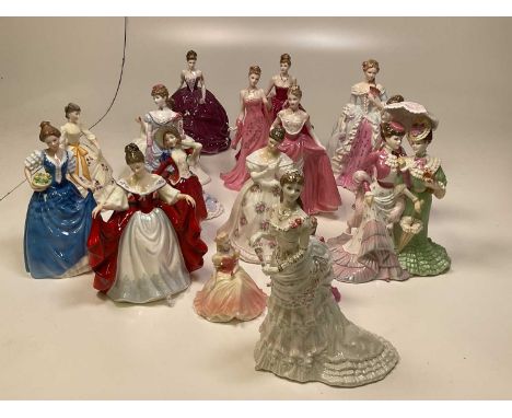 Quantity of figures; Royal Doulton, Coalport, Royal Worcester and others.Condition Report: These all appear in good order