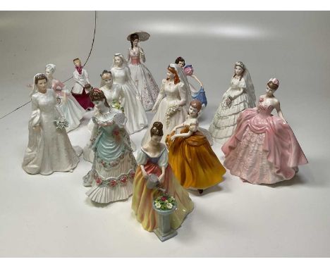 A quantity of figures to include Coalport, Royal Doulton and Royal Worcester.