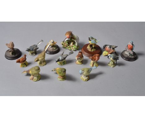 16 ceramic and resin bird figures including Beswick, Aynsley and Royal Adderley