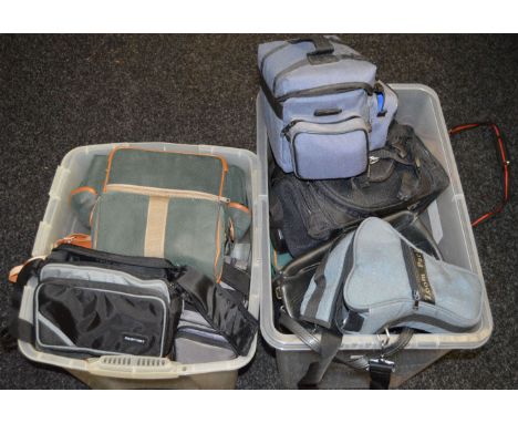 a large quantity of camera bags and cases (2 boxes)