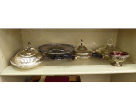 Silver plate: to include a late Victorian entree dish and cover&nbsp; 12"w&nbsp; 