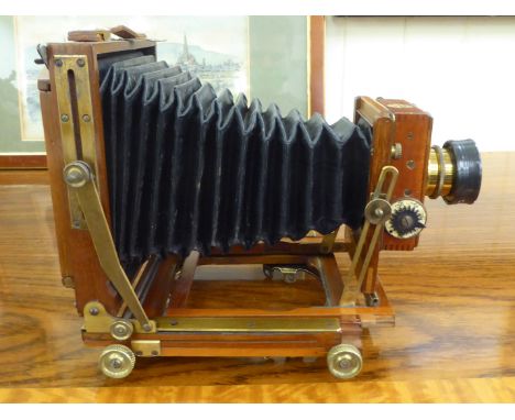 A circa 1920s Thornton Pickard Imperial Triple,&nbsp; extension quarter plate field camera 