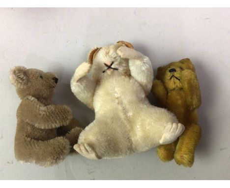 GROUP OF MAINLY EARLY STEIFF TOYS, comprising a hamster and bear, along with a later Steiff toy, modelled as a hedgehog, and 