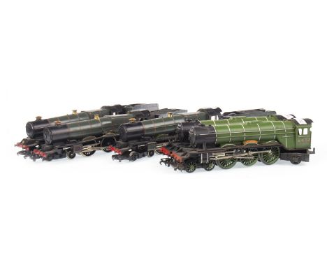 LOT OF 00 GUAGE LOCOMOTIVES, comprising five Hornby, three Lima and six others, along with tender, and a box of further assor