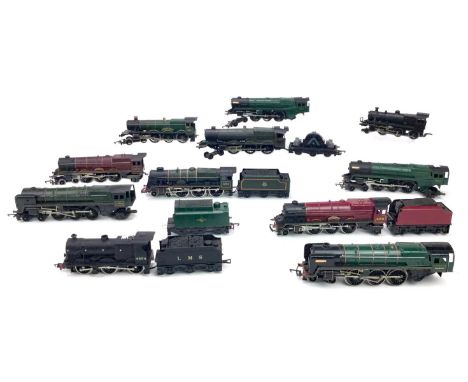 TEN HORNBY 00 GAUGE LOCOMOTIVES, along with eleven other 00 gauge locomotives including TRIANG and Lima, along with tender