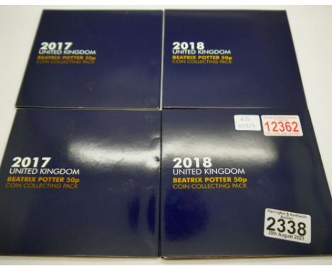 Change Checker presentation folders: four comprising 2 x 2017 and 2 x 2018, all from the Beatrix Potter collection. UK P&amp;