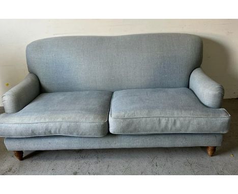 A two seater duck egg blue sofa (H84cm W190cm D110cm)