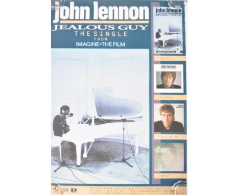 John Lennon - Jealous Guy - A vintage 20th Century shop display / advertising music poster for the single from Imagine the fi