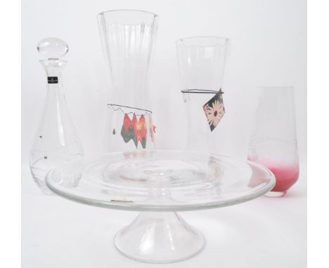 Dartington England - Contemporary fine glassware crystal. New old stock (NOS) Comprising of; celebrate ruby vase, simple foot