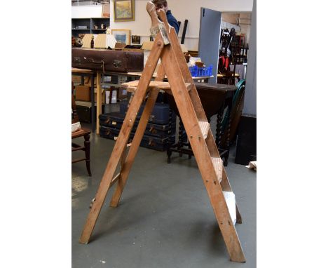 A set of vintage pine folding steps