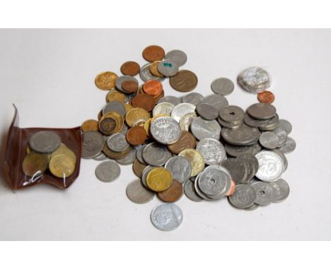 A collection of late 20th century coins from around the world, including South Africa, Belgium and the UAE, together with an 