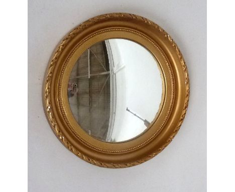 Gilt convex mirror 42cm dia.