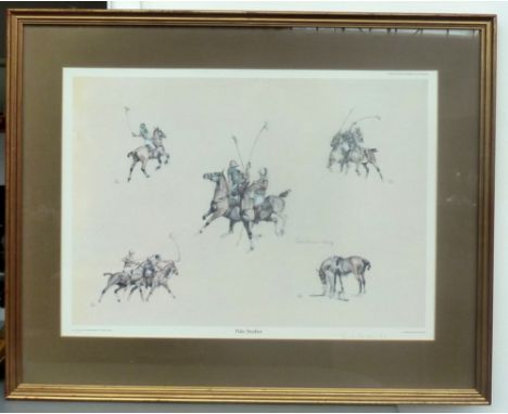 Susie Whitcombe, Polo Studies, print, signed in pencil lower right, ed no. 274/300, framed, 54 x 38cm