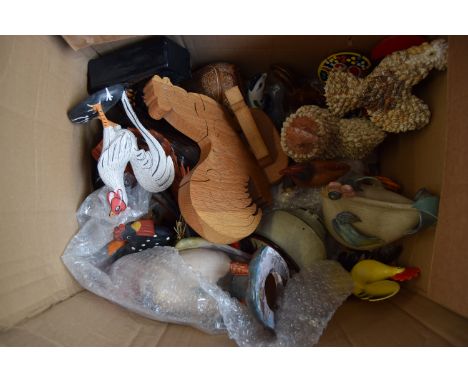 A large quantity of ceramic chickens