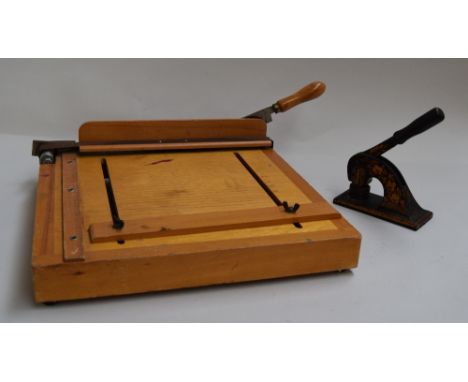 A vintage 'Dryad' guillotine together with a paper stamp