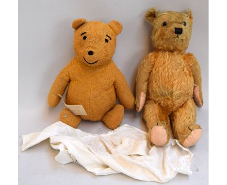 A vintage Pooh bear 36cmH plus one other 50cmH