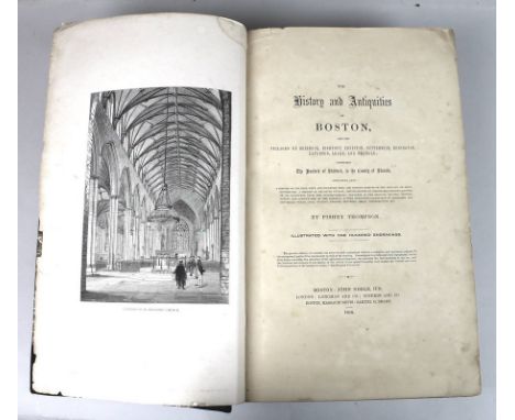 Pishey Thompson 'History and Antiquities of Boston' John Noble, London, 1856. half-calf. first edition. 8vo. black buckram an