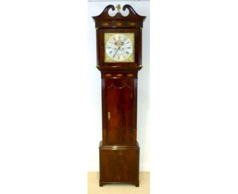 A Regency mahogany 8-day long- case clock, by Edmond Scholfield, Rochdale, circa 1820, the four pillar two-train movement wit