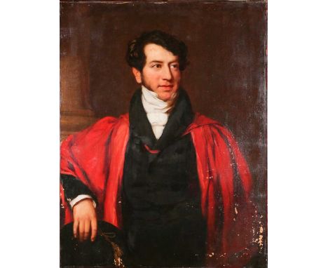 School of Sir Thomas Lawrence (1769-1830), a half-length portrait of John Carr Badeley (1794-1851), oil on canvas, unsigned, 