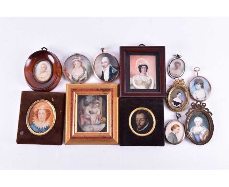 An early 19th-century oval mourning portrait miniature on ivory of a gentleman. Monogrammed F.H and dated 1806, within a gold