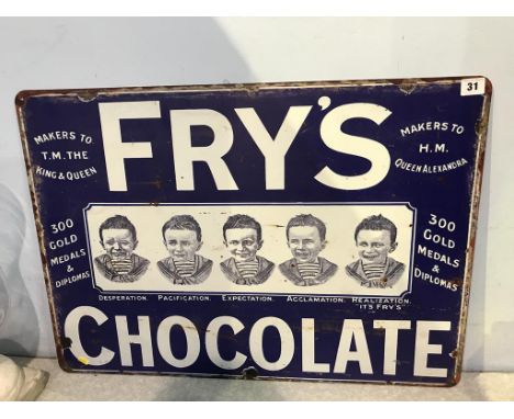 A reproduction 'Frys' enamel sign