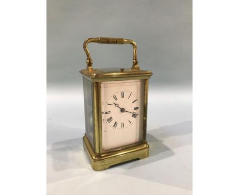 A brass carriage clock