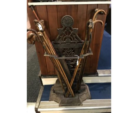 A Victorian cast iron stick stand