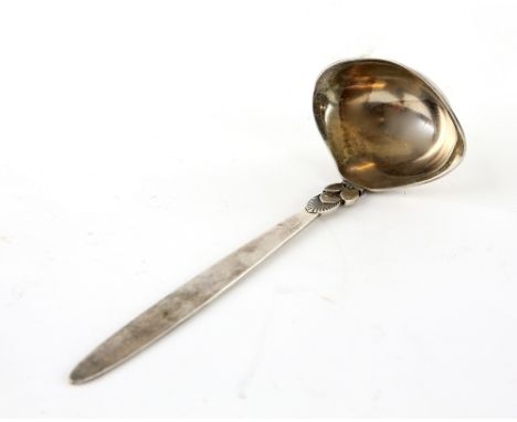 Georg Jensen cactus pattern ladle, Danish silver marks and Jensen mark 1910-1925, weight 75 grams  .    