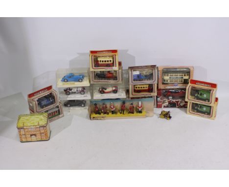 Britains, Solido, Lledo, Polistil, - 16 x boxed die-cast model vehicles, and similar - Lot includes a Britains 6 x figure set