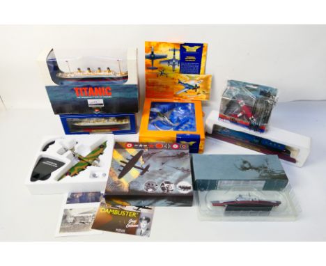 Corgi - Atlas - Claytown Collection - A group of boxed models including Titanic in 1:1136 scale, Dambusters Avro Lancaster, a