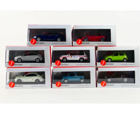 Jcollection - 8 x boxed Japanese cars in 1:43 scale including Lexus IS-F Nurburgring Taxi # JC095, Lexus LF A # JC234, Nissan