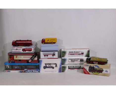 Corgi, Dinky, Atlas Editions - 9 x boxed die-cast model trucks - Lot includes a Corgi Superhaulers #TY86652 Car Transporter. 