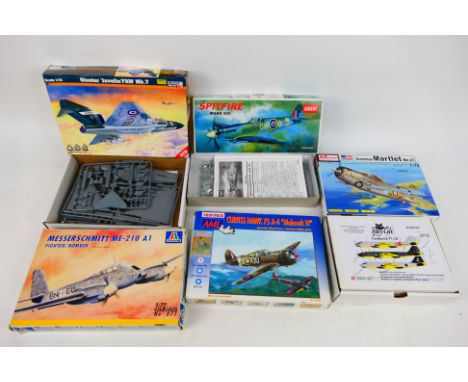 AML - Alley Cat - Italeri - AZ Models - Other  - Five boxed 1:72 scale plastic military aircraft model kits plus a 1:48 scale