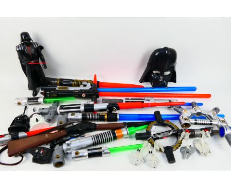 Star Wars - Light Sabers - Diecast - Mask - Figure. A selection of 22 Star Wars related items including light sabers, a 12" f