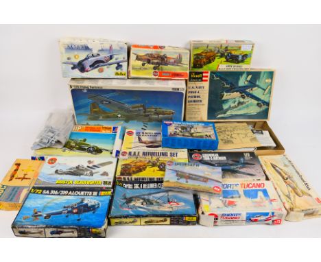 Italeri - Heller - Airfix - Frog - Other - 18 part built / incomplete boxed 1:72 plastic model kits. Lot includes Airfix #020