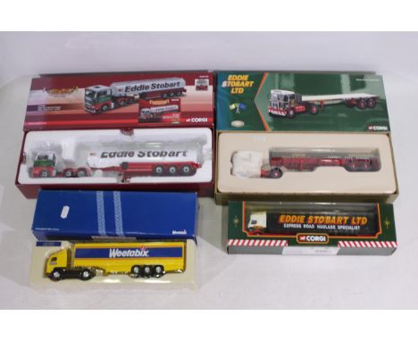 Corgi - Eddie Stobart, Weetabix - 4 x boxed Corgi Eddie Stobart and Weetabix trucks - Lot includes a 1:50 Hauliers of Renown 